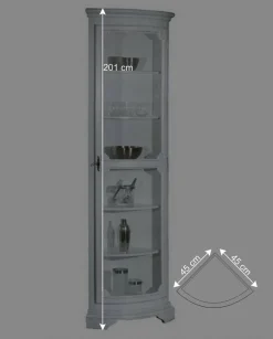 1-türige Eckvitrine im Vintage Design - Zarinas