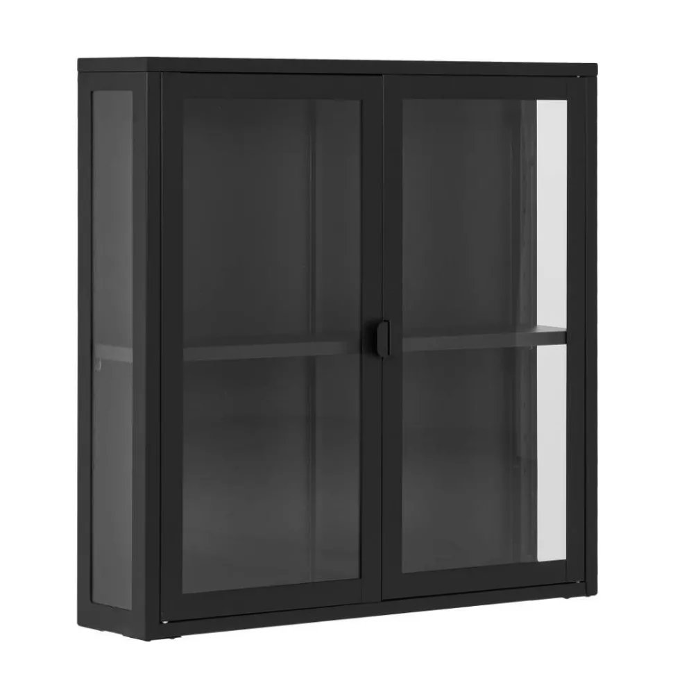 2-türige Hängevitrine in Schwarz - Entury