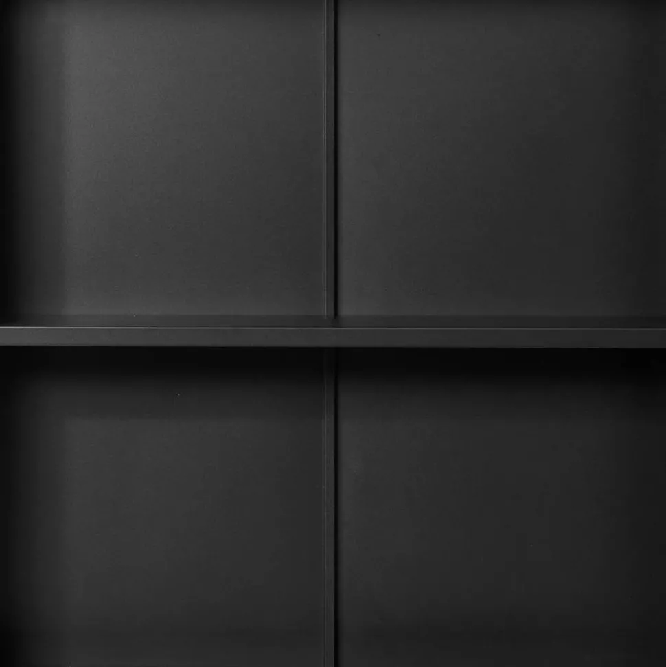 2-türige Hängevitrine in Schwarz - Entury