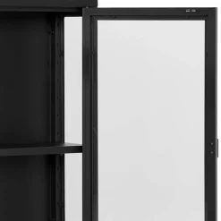 2-türige Hängevitrine in Schwarz - Entury