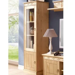 1-türige Kiefernholz-Vitrine im Landhausstil - Goro
