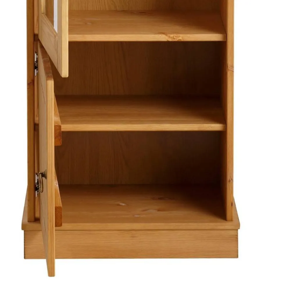 1-türige Kiefernholz-Vitrine im Landhausstil - Goro