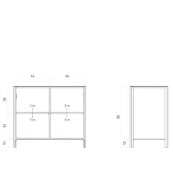 2-türige Kommode aus Wildeiche Massivholz - Laida