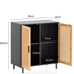 2-türige Kommode in Natur und Schwarz - Around