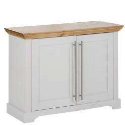 2-türige Kommode in Weiß & Honig - Eyzaco