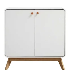 2-türige Kommode in Weiß mit Eiche - Kolreva