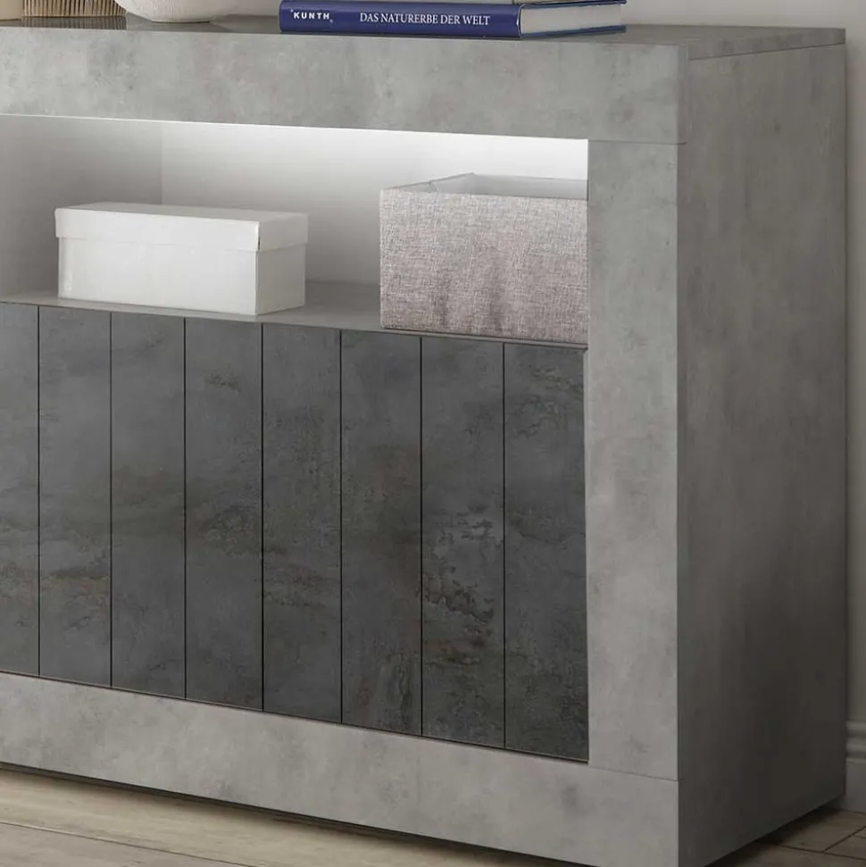 3-türige Kommode mit Regal-Fach - Reading