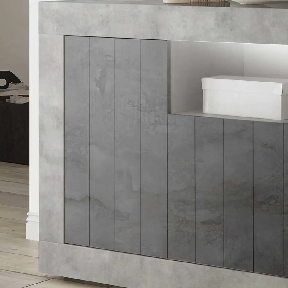 3-türige Kommode mit Regal-Fach - Reading