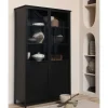 2-türige Metall Vitrine in Schwarz - Ponnya