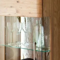 1-türige Schrank Vitrine aus Massivholz - Crokas