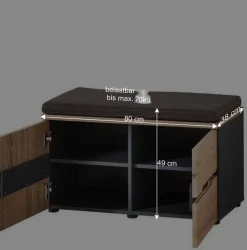 2-türige Schuh Flurbank mit Polster - Kuetra