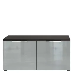 2-türige Schuhbank in Silbergrau Glas - Ilfred