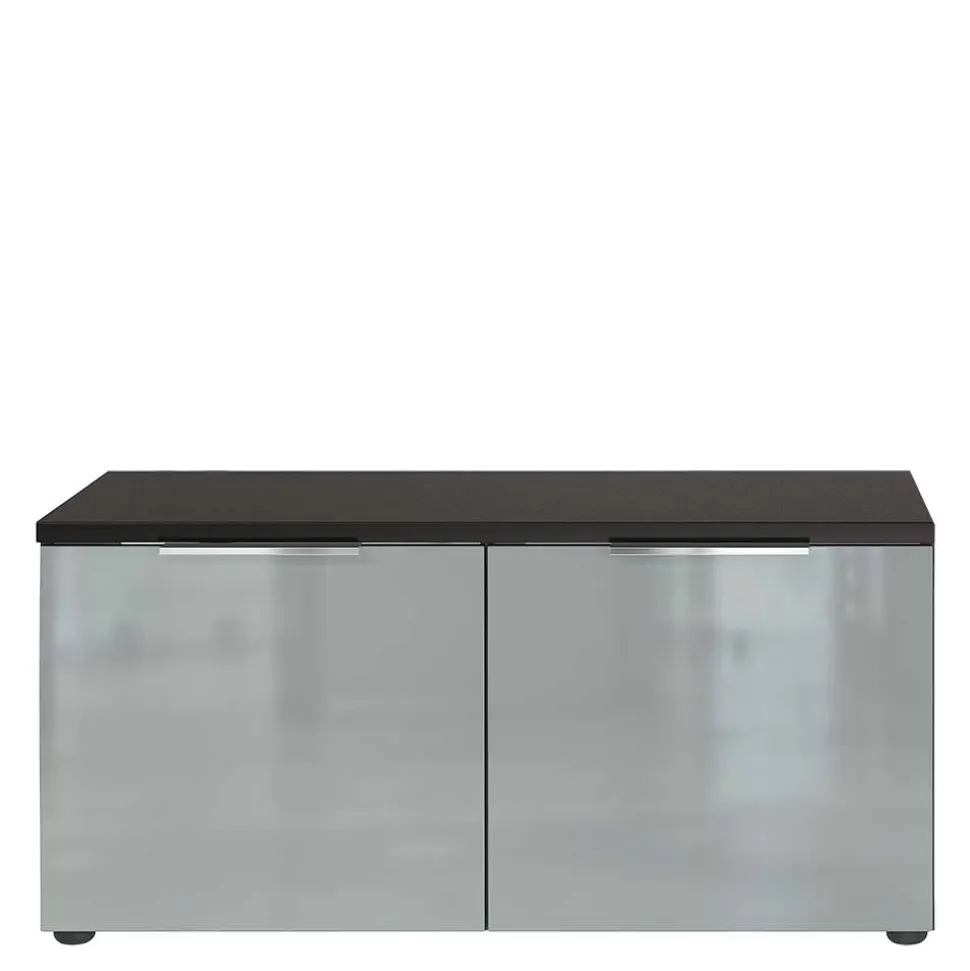 2-türige Schuhbank in Silbergrau Glas - Ilfred