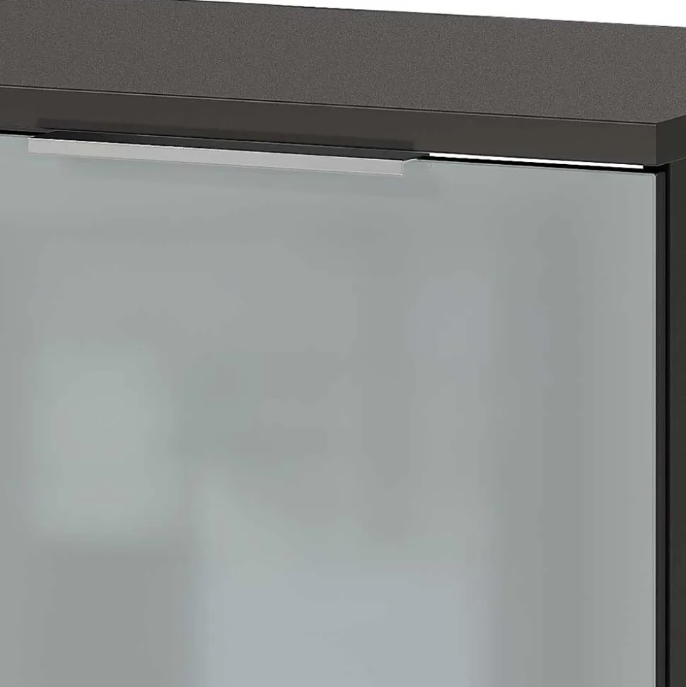 2-türige Schuhbank in Silbergrau Glas - Ilfred