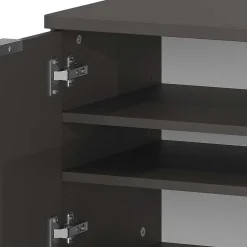 2-türige Schuhbank in Silbergrau Glas - Ilfred