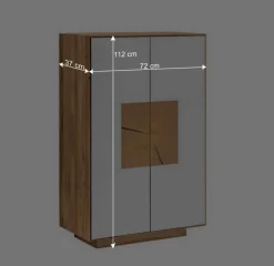 2-türige Schuhkommode in Anthrazit Glas - Mandrey