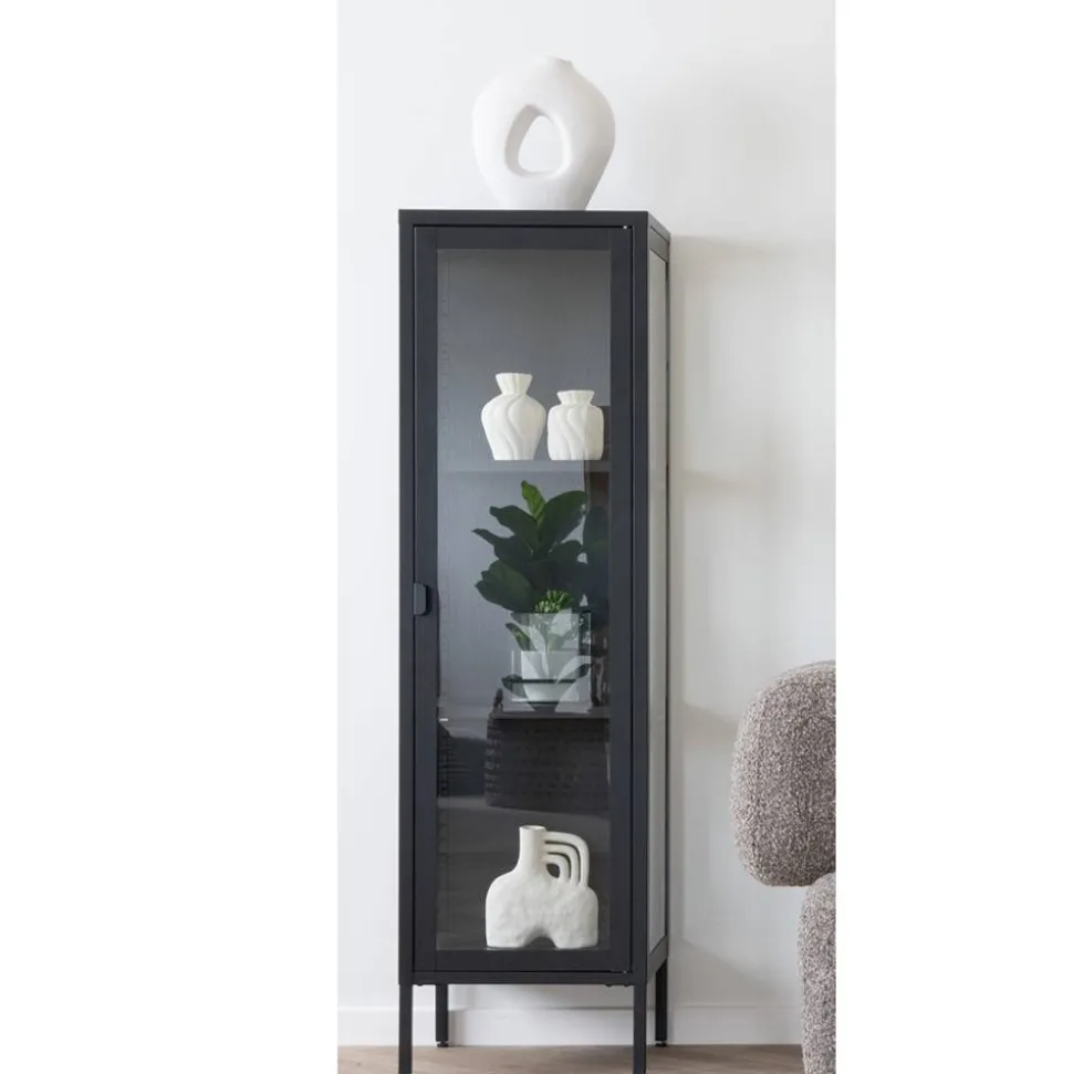 1-türige Vitrine in Schwarz - Baly