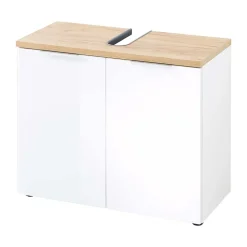 2-türige Waschkommode in Weiß & Eiche - Etosia