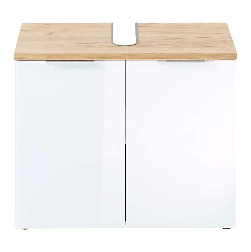 2-türige Waschkommode in Weiß & Eiche - Etosia