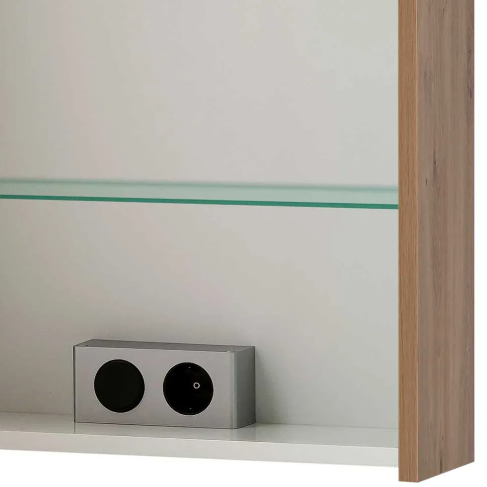 1-türiger Badezimmer-Spiegelschrank mit LED Licht - Traciana