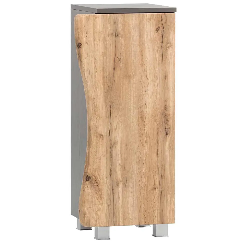 1-türiger Badschrank mit Naturkante Dekor - Breznia
