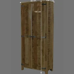 2-türiger Design Dielenschrank aus Mangobaum - Suennas