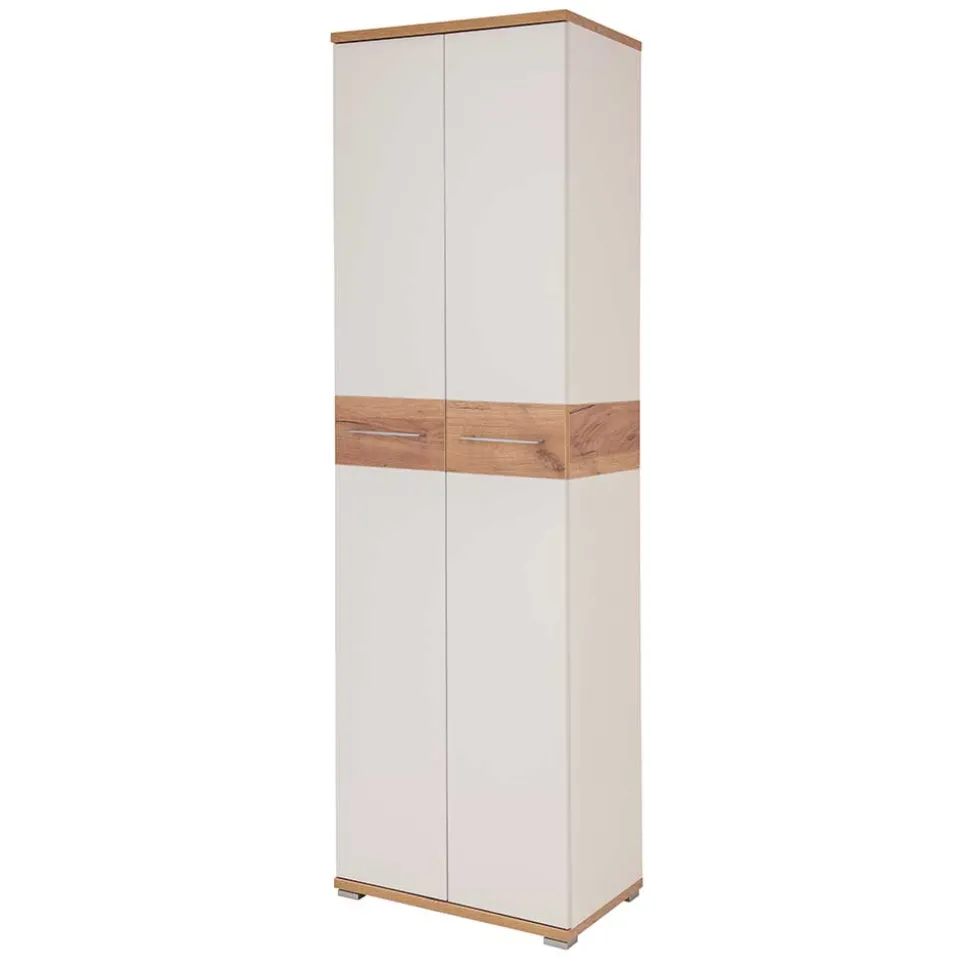 2-türiger Dielenschrank in Weiß & Eiche - Vicanossa