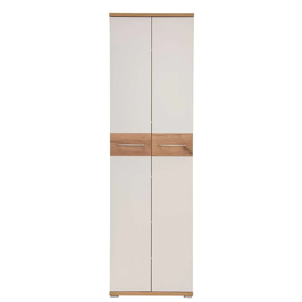 2-türiger Dielenschrank in Weiß & Eiche - Vicanossa