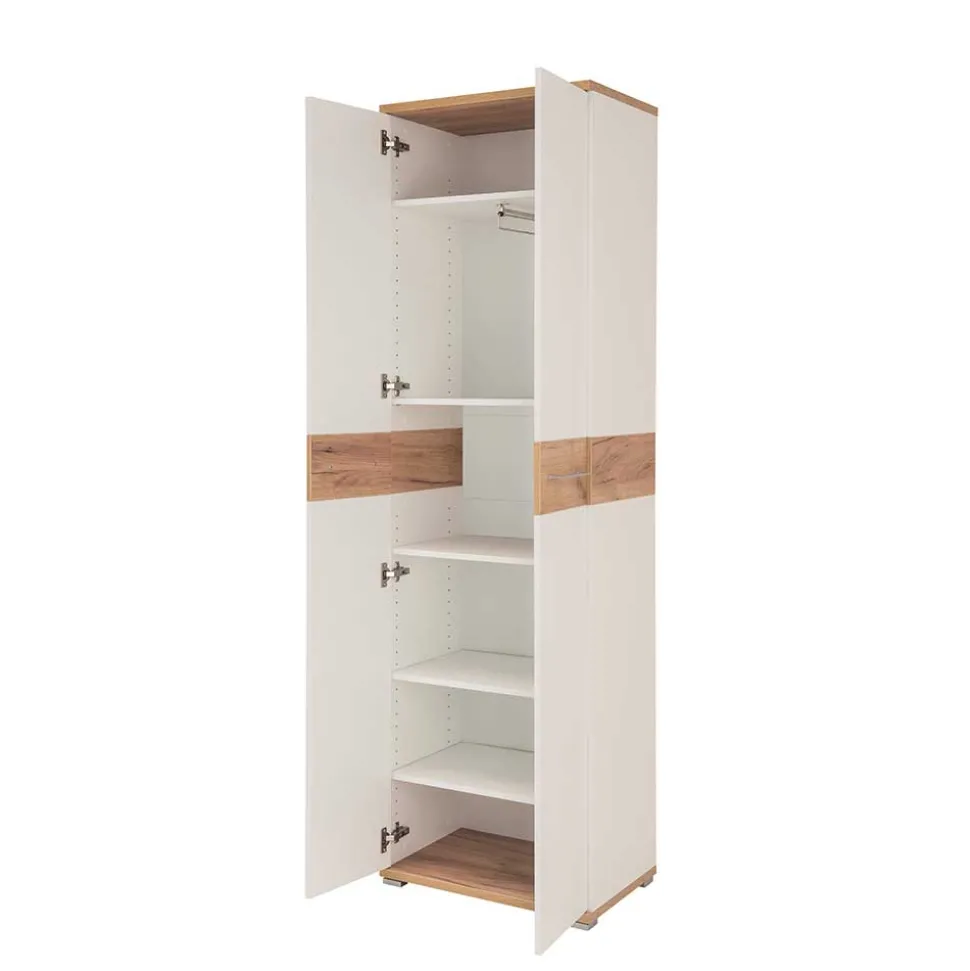 2-türiger Dielenschrank in Weiß & Eiche - Vicanossa