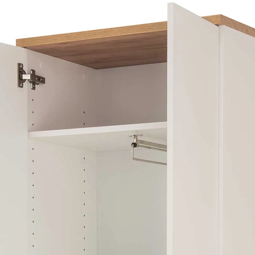 2-türiger Dielenschrank in Weiß & Eiche - Vicanossa