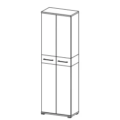 2-türiger Dielenschrank in Weiß & Eiche - Vicanossa