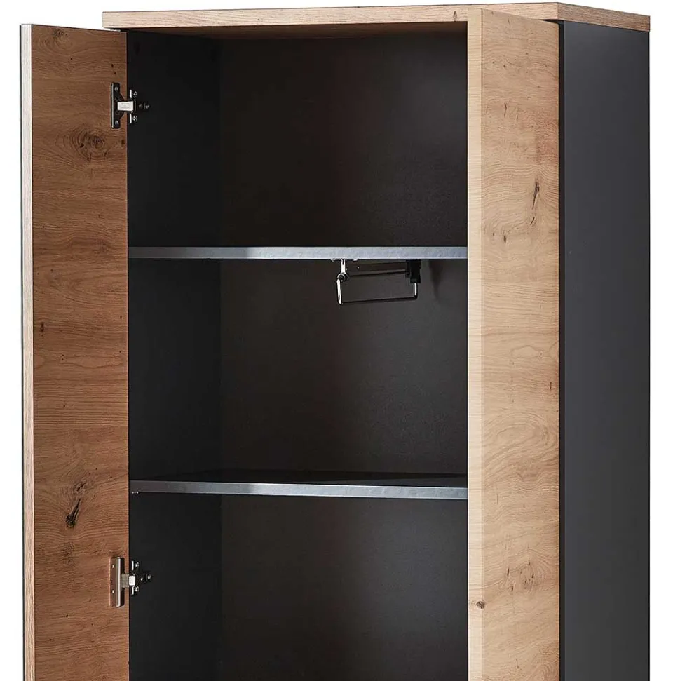 2-türiger Dielenschrank mit Spiegel & Wildeiche Dekor - Kuetra