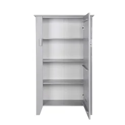 1-türiger Kiefer Schrank in hellem Grau - Ennyano
