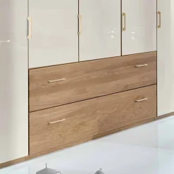5-türiger Kleiderschrank Anglesia in Creme und Eiche