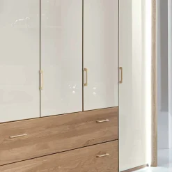 5-türiger Kleiderschrank Anglesia in Creme und Eiche