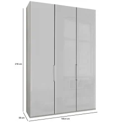 2-türiger Kleiderschrank glasbeschichtet - Jimdira