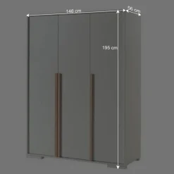 3-türiger Kleiderschrank in Weiß - Eldrus