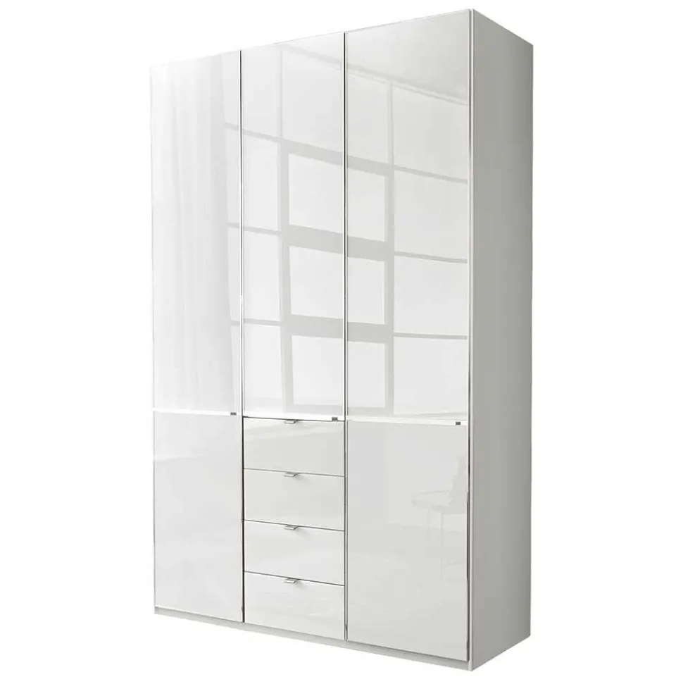 3-türiger Kleiderschrank in Weiß Glasfront - Rocca