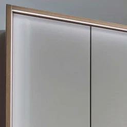 6-türiger Kleiderschrank in Beige Glas - Crascanu