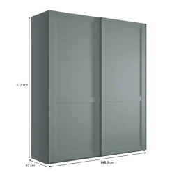 2-türiger Kleiderschrank mit Schwebetüren - modern - Rajavo