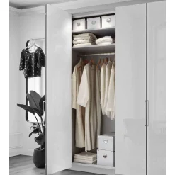 3-türiger Kleiderschrank mit Dreh- und Falttüren - Nujan