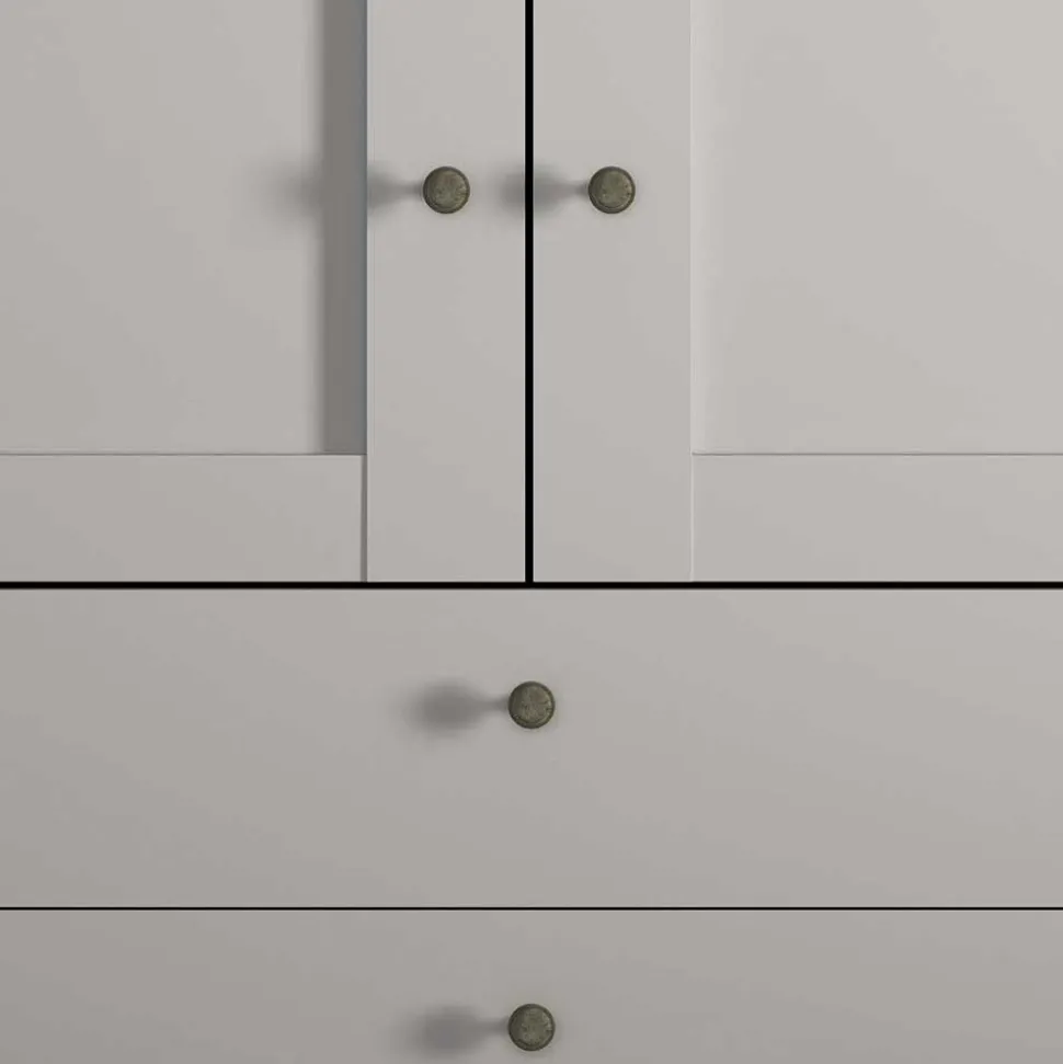 2-türiger Kombi-Kleiderschrank mit 3 Schubladen - Ridonna