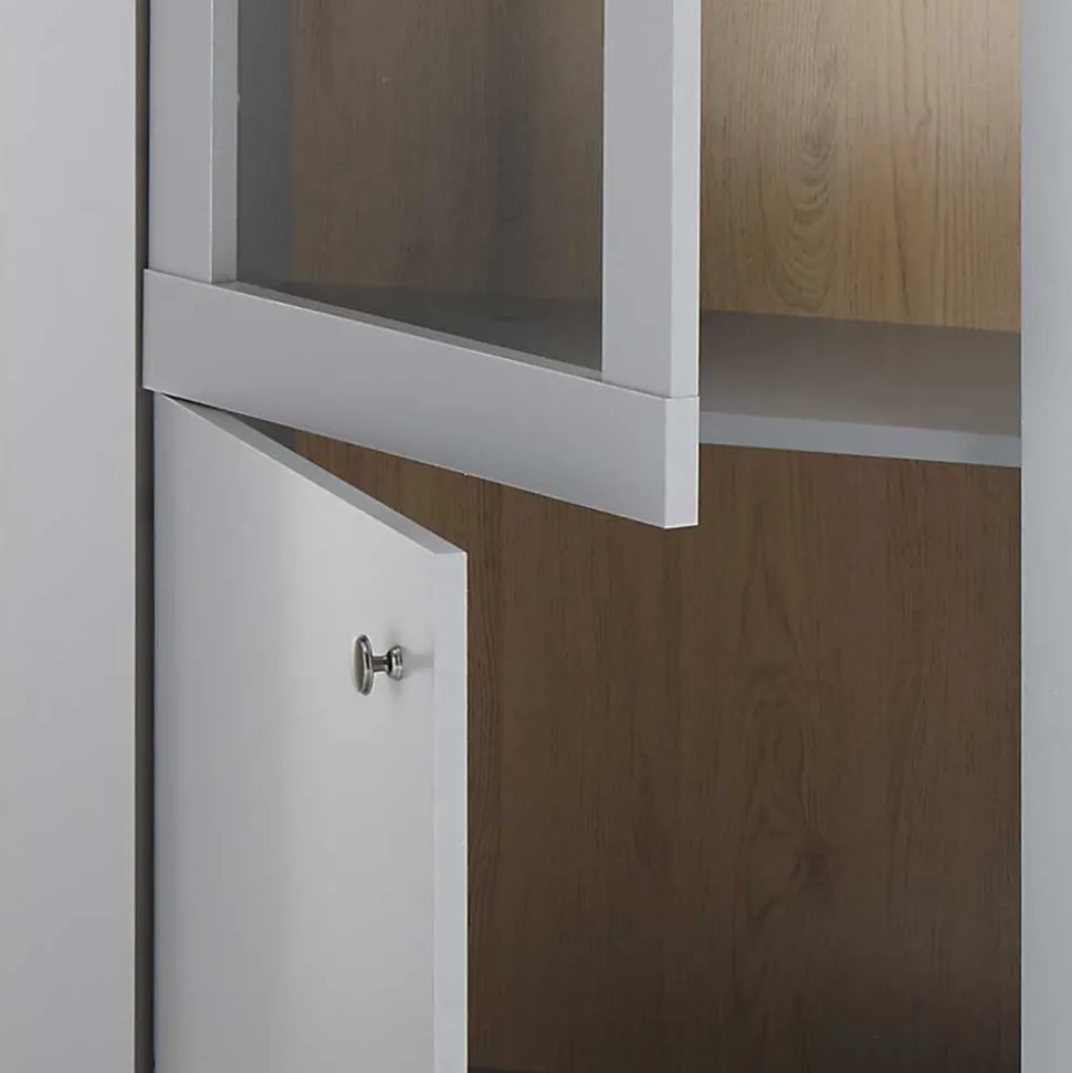 2-türiger Landhaus Vitrinenschrank in Lichtgrau - Buleta