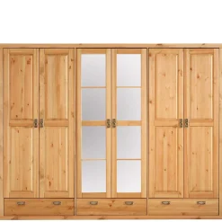 6-türiger Massiver Kleiderschrank mit 3 Schubladen - Inhusa