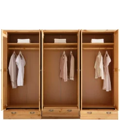 6-türiger Massiver Kleiderschrank mit 3 Schubladen - Inhusa