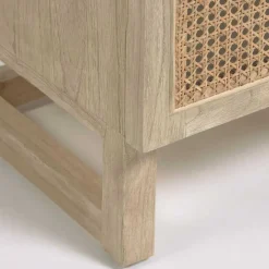 1-türiger Nachtschrank mit Rattan Wiener Geflecht - Bertino