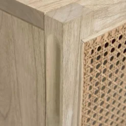 1-türiger Nachtschrank mit Rattan Wiener Geflecht - Bertino