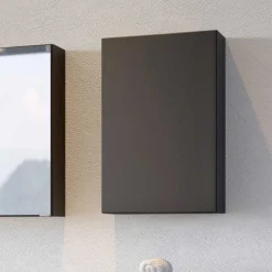 1-türiger Oberschrank fürs Bad in Dunkelgrau - Noricas