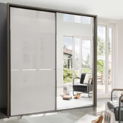 2-türiger Schiebetürenschrank mit 1 Spiegeltür - Cosima