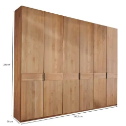 6-türiger Schlafzimmer-Kleiderschrank in Erle - Murray
